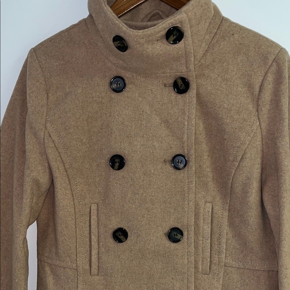 Nordstrom NWOTs Thread & Supply Camel High Collar Pea Coat Size Medium - Picture 8 of 16